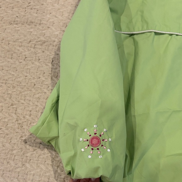 Hawke & Co Kids Lime Raincoat with Pink Polka Dot Lining - Picture 6 of 6
